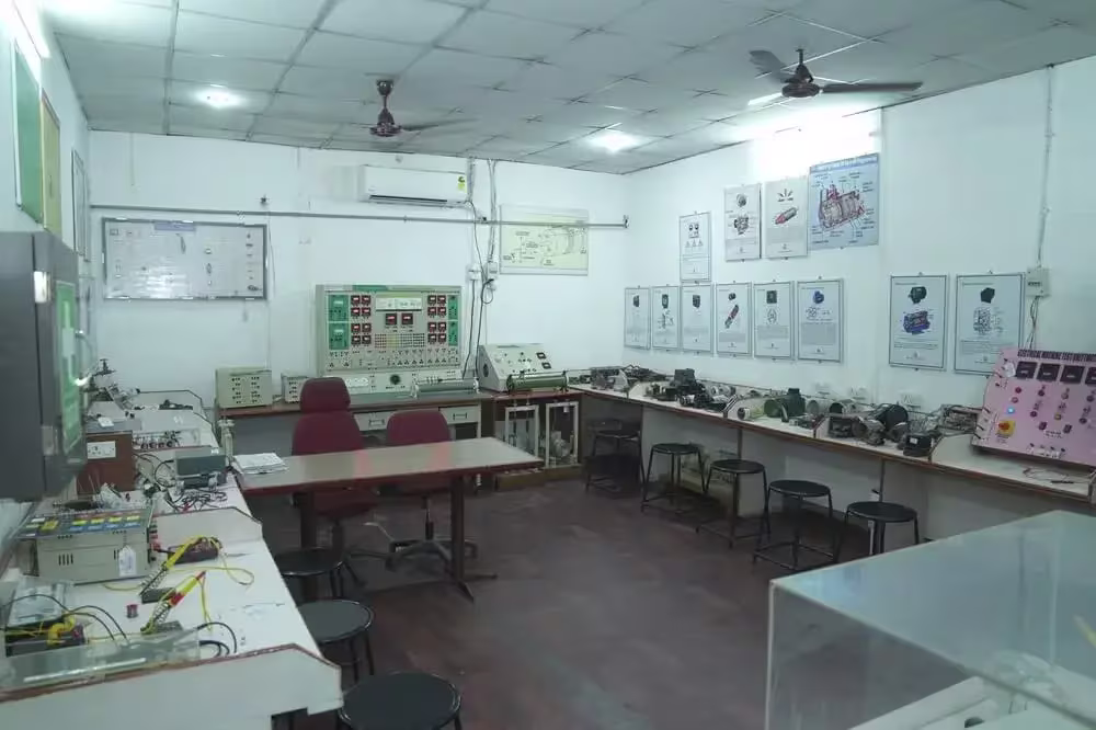 Students Practicing in Electrical System Laboratory at IIAE Pune